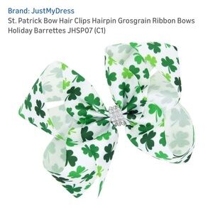 St. Patrick’s Day Green Clover Hair Bow for Girls